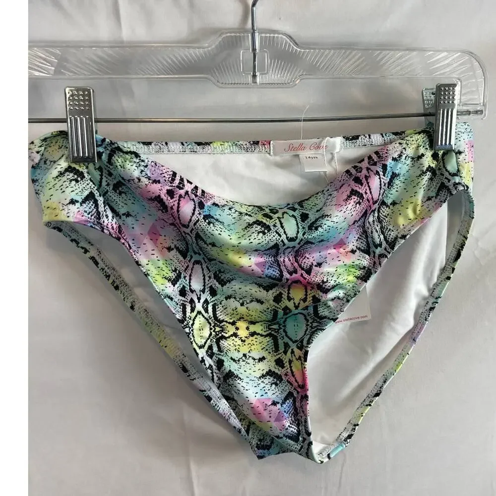NWT Stella Cove Snakeskin Swim bottom size 14 Years